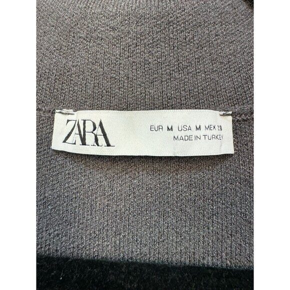 Zara Womens Button-Up Oversized Knit Shirt Jacket M Gray Made In Turkey Heavy - Picture 2 of 12